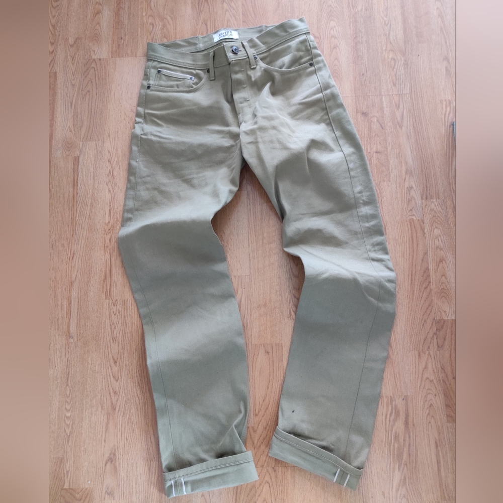 Khaki Straight-Leg Pants